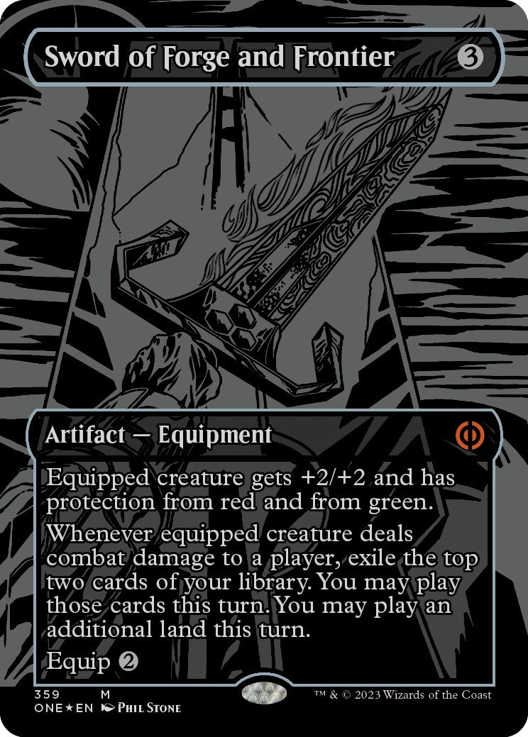 Image for Sword of Forge and Frontier (Oil Slick Raised Foil) (Phyrexia: All Will Be One) (359) - Magic: The Gathering