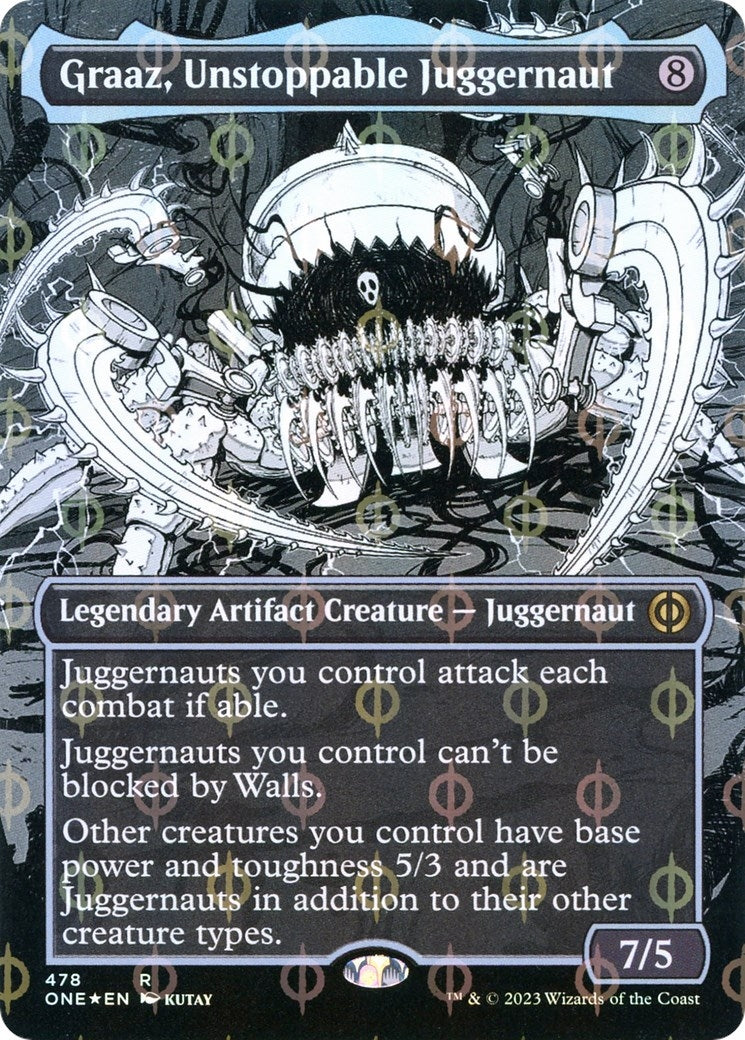 Image for Graaz, Unstoppable Juggernaut (Borderless) (Step-and-Compleat Foil) (Phyrexia: All Will Be One) (478) - Magic: The Gathering