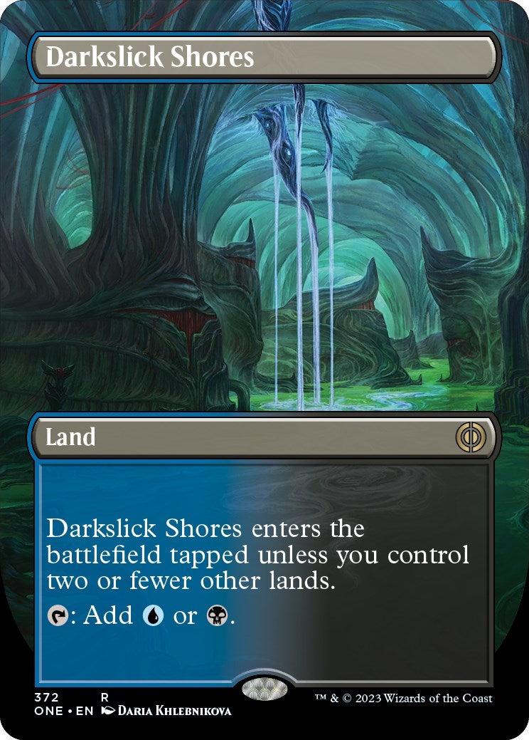 Image for Darkslick Shores (Borderless) (Phyrexia: All Will Be One) (372) - Magic: The Gathering