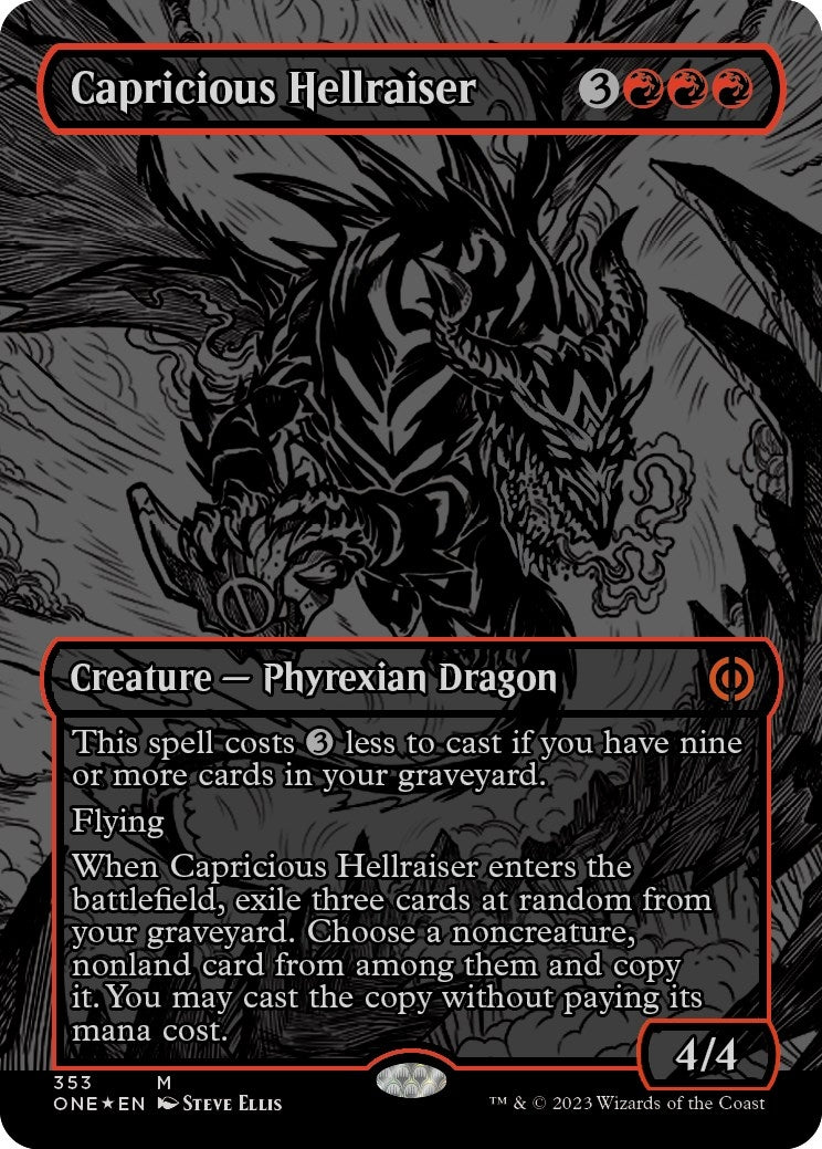 Image for Capricious Hellraiser (Oil Slick Raised Foil) (Phyrexia: All Will Be One) (353) - Magic: The Gathering