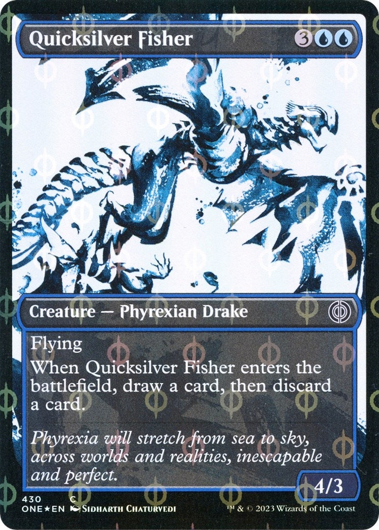 Image for Quicksilver Fisher (Showcase) (Step-and-Compleat Foil) (Phyrexia: All Will Be One) (430) - Magic: The Gathering