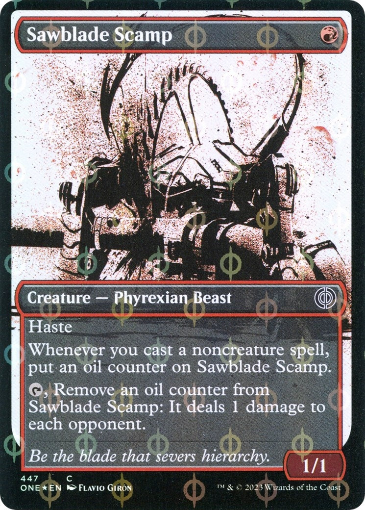 Image for Sawblade Scamp (Showcase) (Step-and-Compleat Foil) (Phyrexia: All Will Be One) (447) - Magic: The Gathering