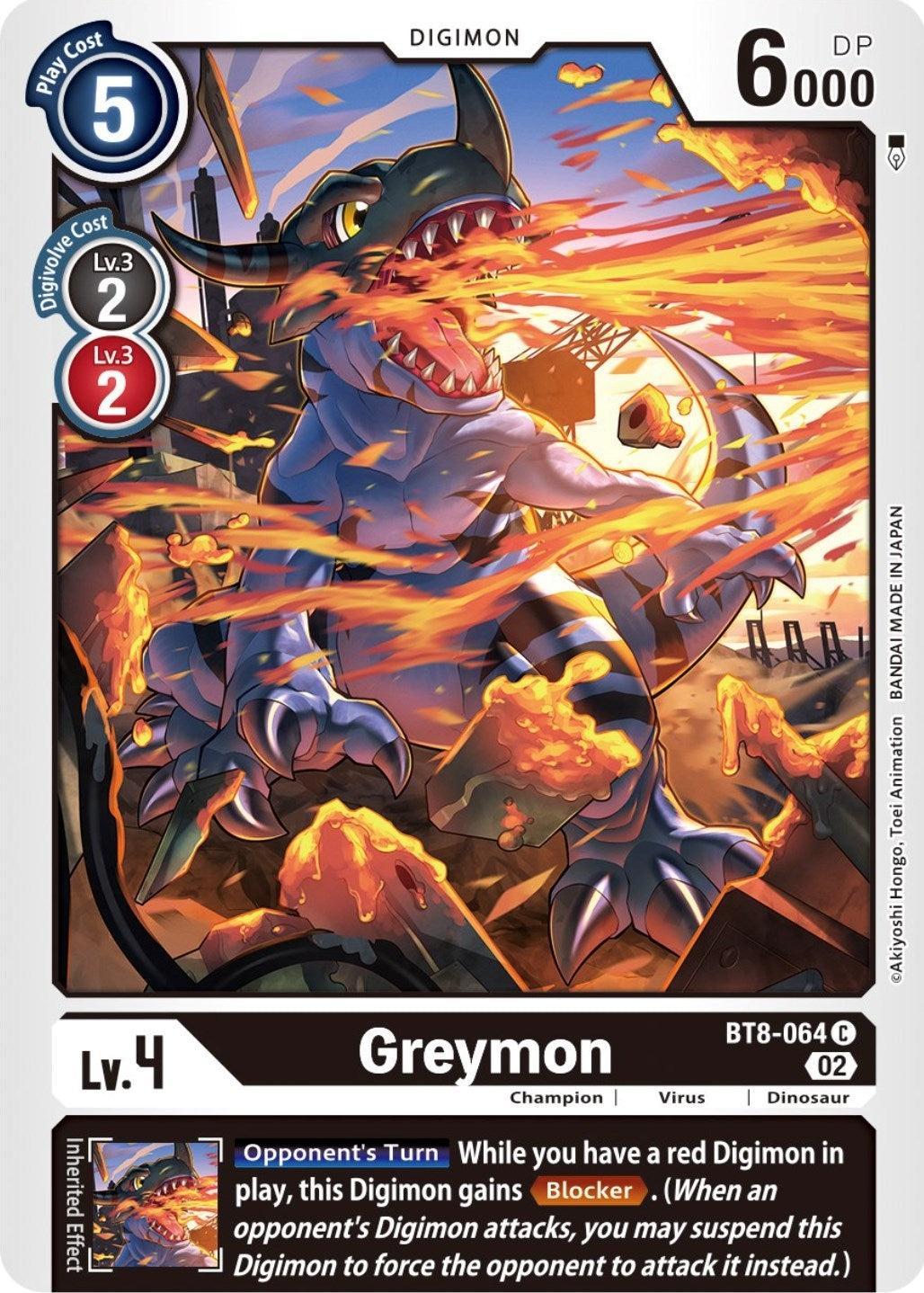 Image for Greymon (Winner Pack Dimensional Phase) (BT8-064 C) [New Awakening] - Digimon Card Game