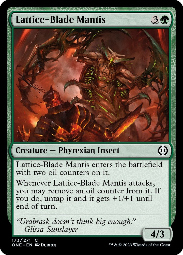 Image for Lattice-Blade Mantis (Phyrexia: All Will Be One) (173) - Magic: The Gathering