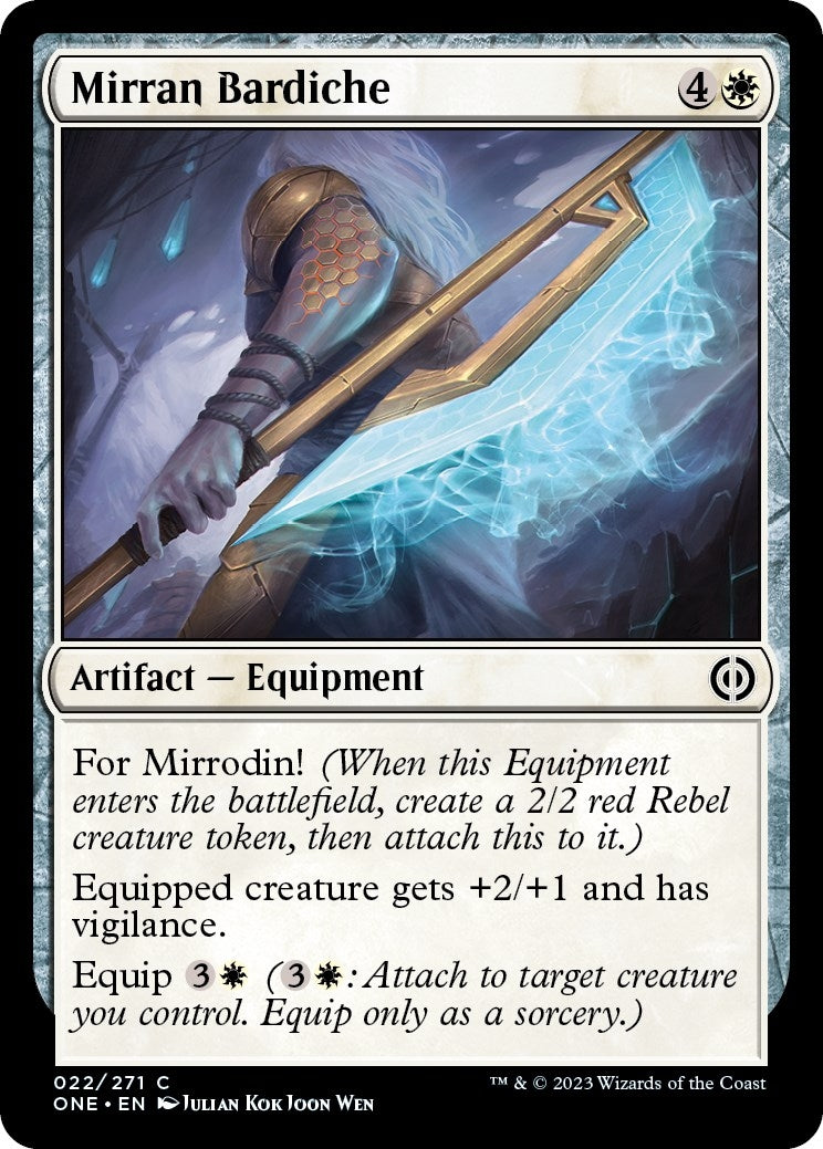 Image for Mirran Bardiche (Phyrexia: All Will Be One) (22) - Magic: The Gathering
