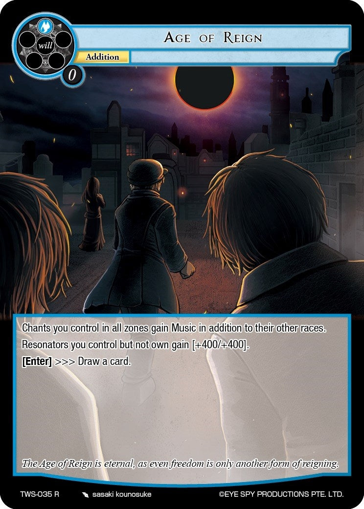 Image for Age of Reign (The War of the Suns) (TWS-035 R) - Force of Will