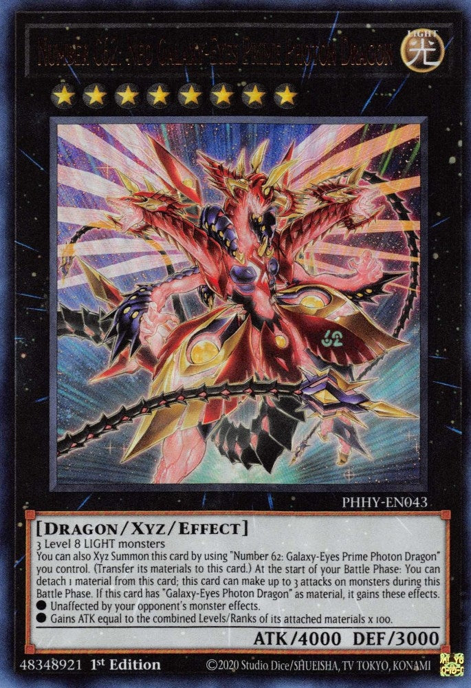 Image for Number C62: Neo Galaxy-Eyes Prime Photon Dragon (Photon Hypernova) (PHHY-EN043) - YuGiOh