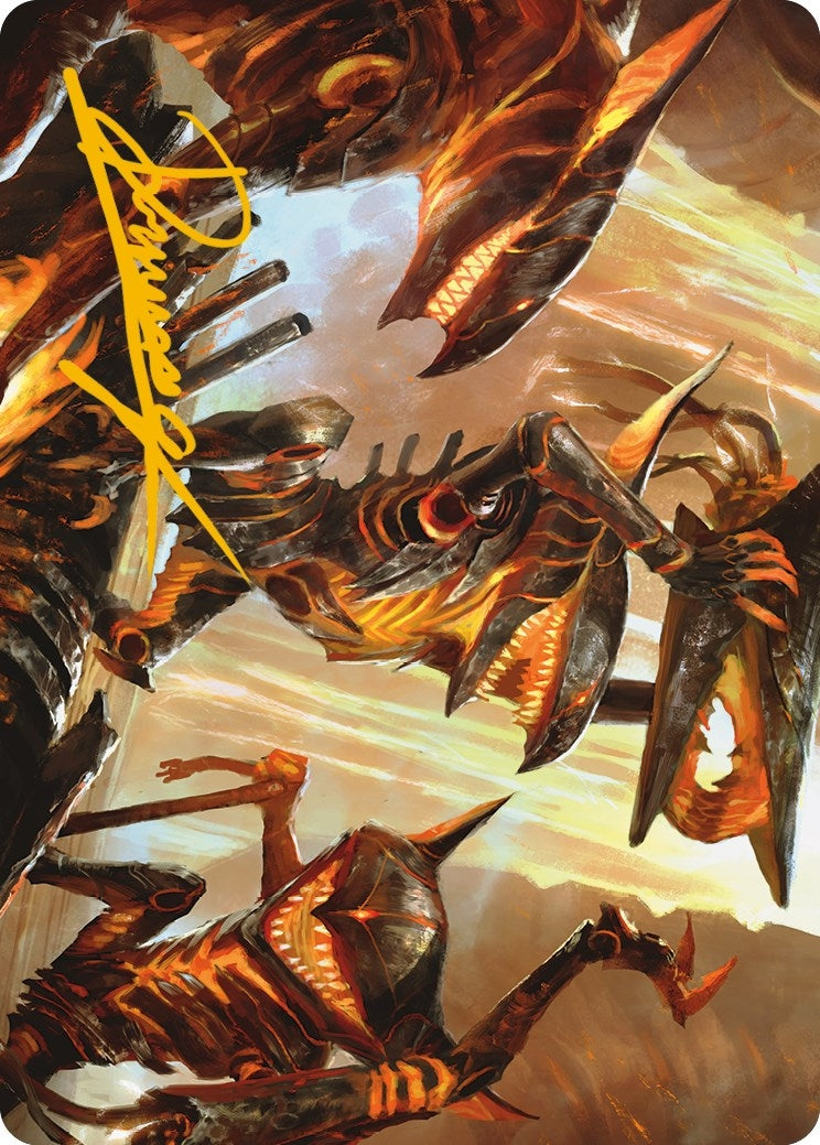 Image for Gleeful Demolition Art Card (Gold-Stamped Signature) (Art Series: Phyrexia: All Will Be One) (28) - Magic: The Gathering