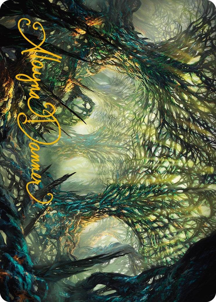 Image for The Hunter Maze Art Card (Gold-Stamped Signature) (Art Series: Phyrexia: All Will Be One) (60) - Magic: The Gathering