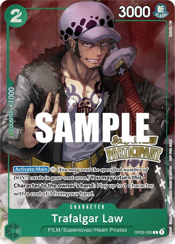 Image for Trafalgar Law (Offline Regional 2023) [Participant] (One Piece Promotion Cards) (OP02-035) - One Piece Card Game