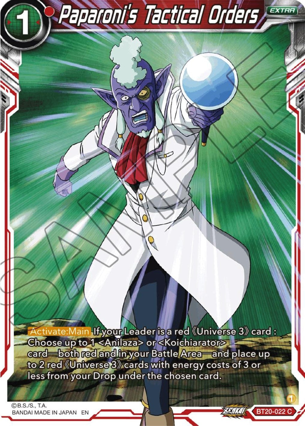 Image for Paparoni's Tactical Orders (Power Absorbed) (BT20-022) - Dragon Ball Super: Masters