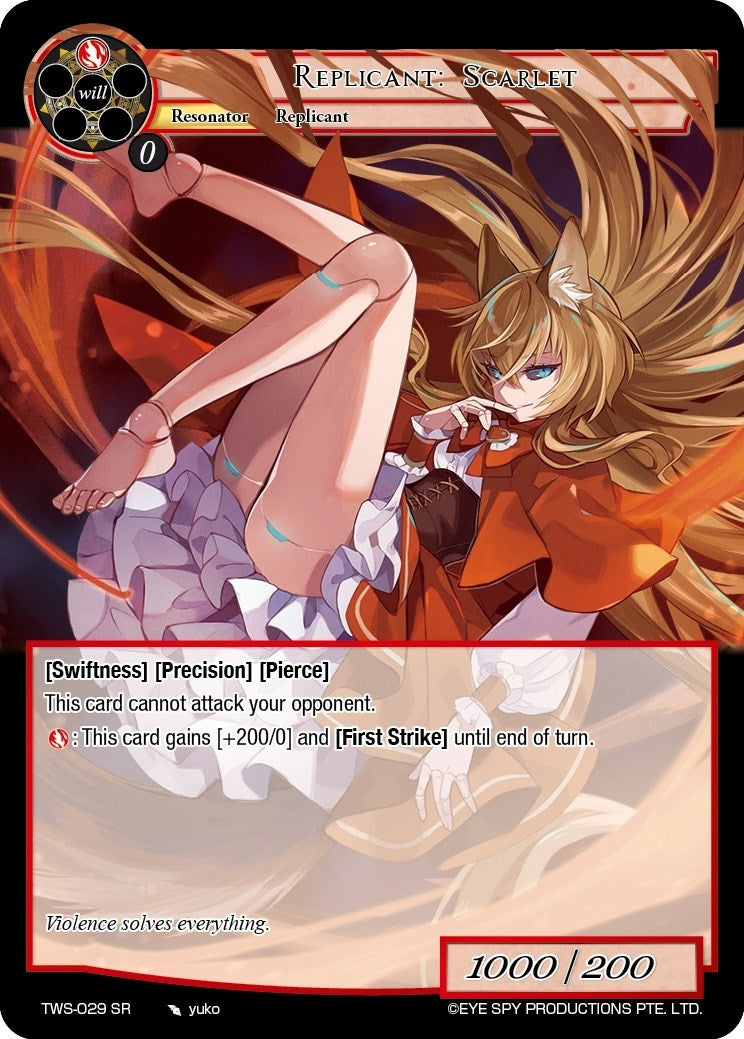 Image for Replicant: Scarlet (The War of the Suns) (TWS-029 SR) - Force of Will