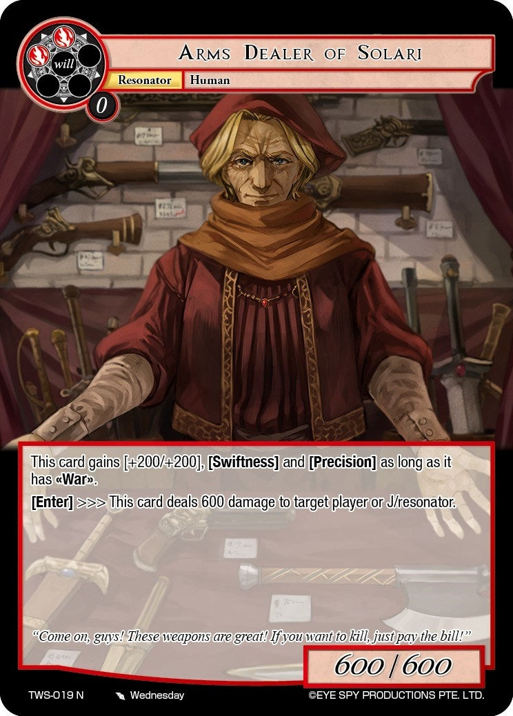 Image for Arms Dealer of Solari (The War of the Suns) (TWS-019 N) - Force of Will