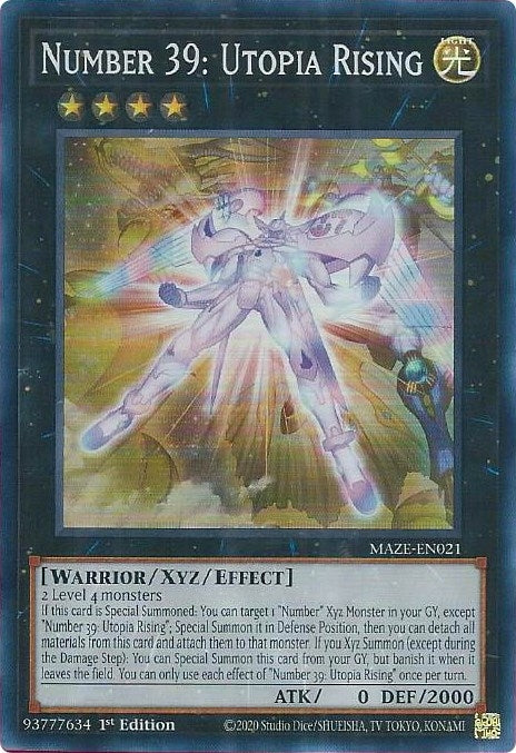 Image for Number 39: Utopia Rising (Maze of Memories) (MAZE-EN021) - YuGiOh