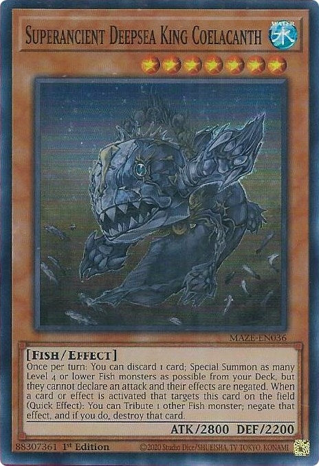 Image for Superancient Deepsea King Coelacanth (Maze of Memories) (MAZE-EN036) - YuGiOh