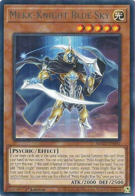 Image for Mekk-Knight Blue Sky (Maze of Memories) (MAZE-EN043) - YuGiOh