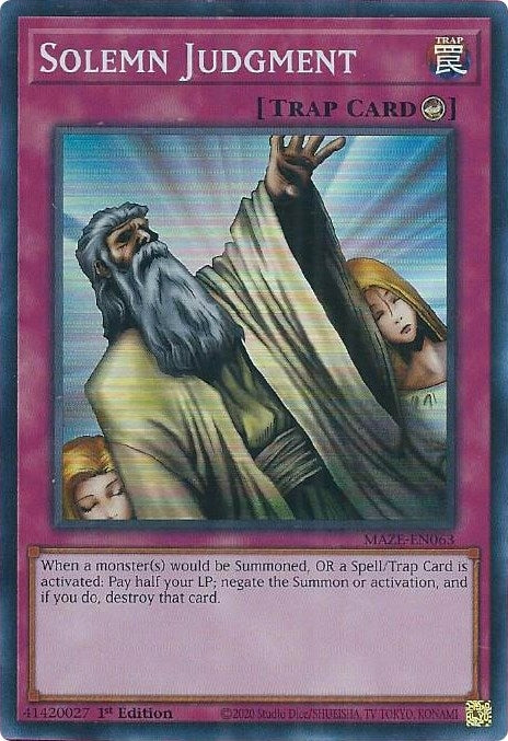 Image for Solemn Judgment (Maze of Memories) (MAZE-EN063) - YuGiOh