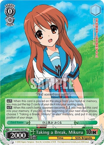 Image for Taking a Break, Mikuru (The Melancholy Of Haruhi Suzumiya Power Up Set) (SY/WP02-E01 PS) - Weiss Schwarz