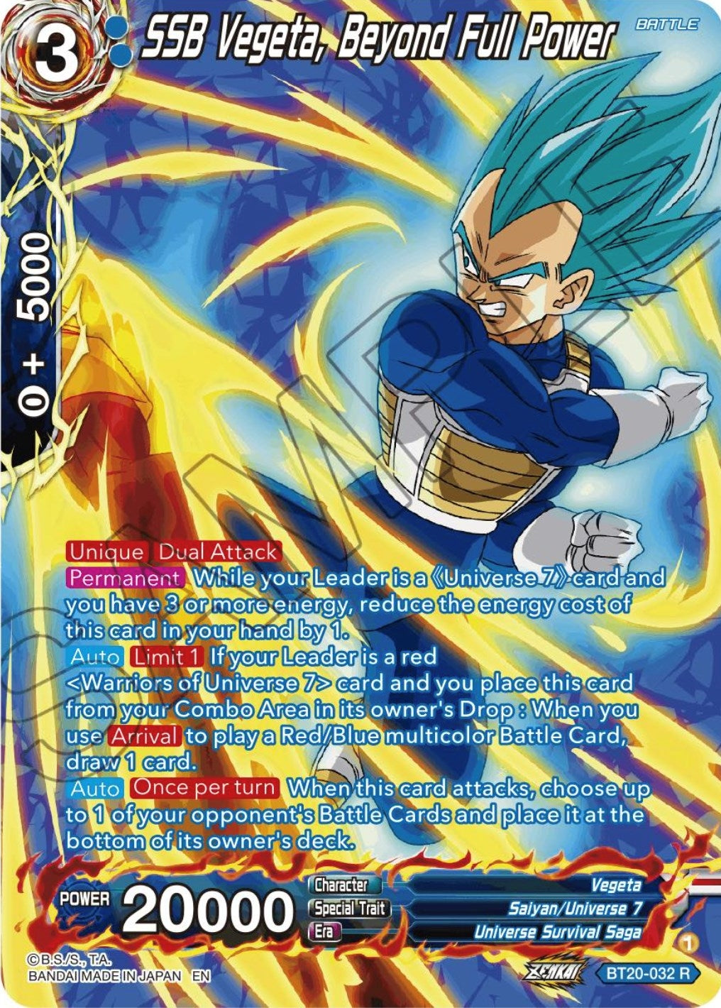 Image for SSB Vegeta, Beyond Full Power (Silver Foil) (Power Absorbed) (BT20-032) - Dragon Ball Super: Masters