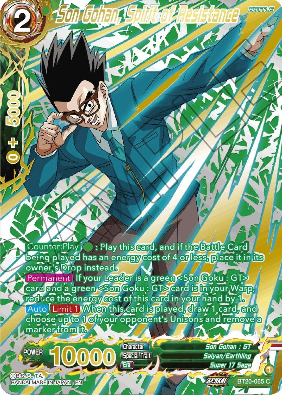 Image for Son Gohan, Spirit of Resistance (Gold-Stamped) (Power Absorbed) (BT20-065) - Dragon Ball Super: Masters
