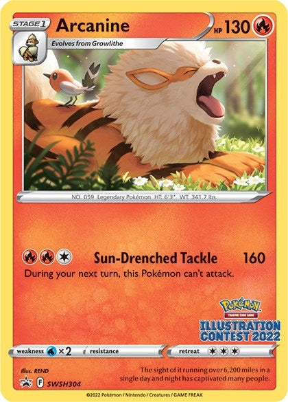 Image for Arcanine (Illustration Contest 2022) (SWSH: Sword & Shield Promo Cards) (SWSH304) - Pokemon