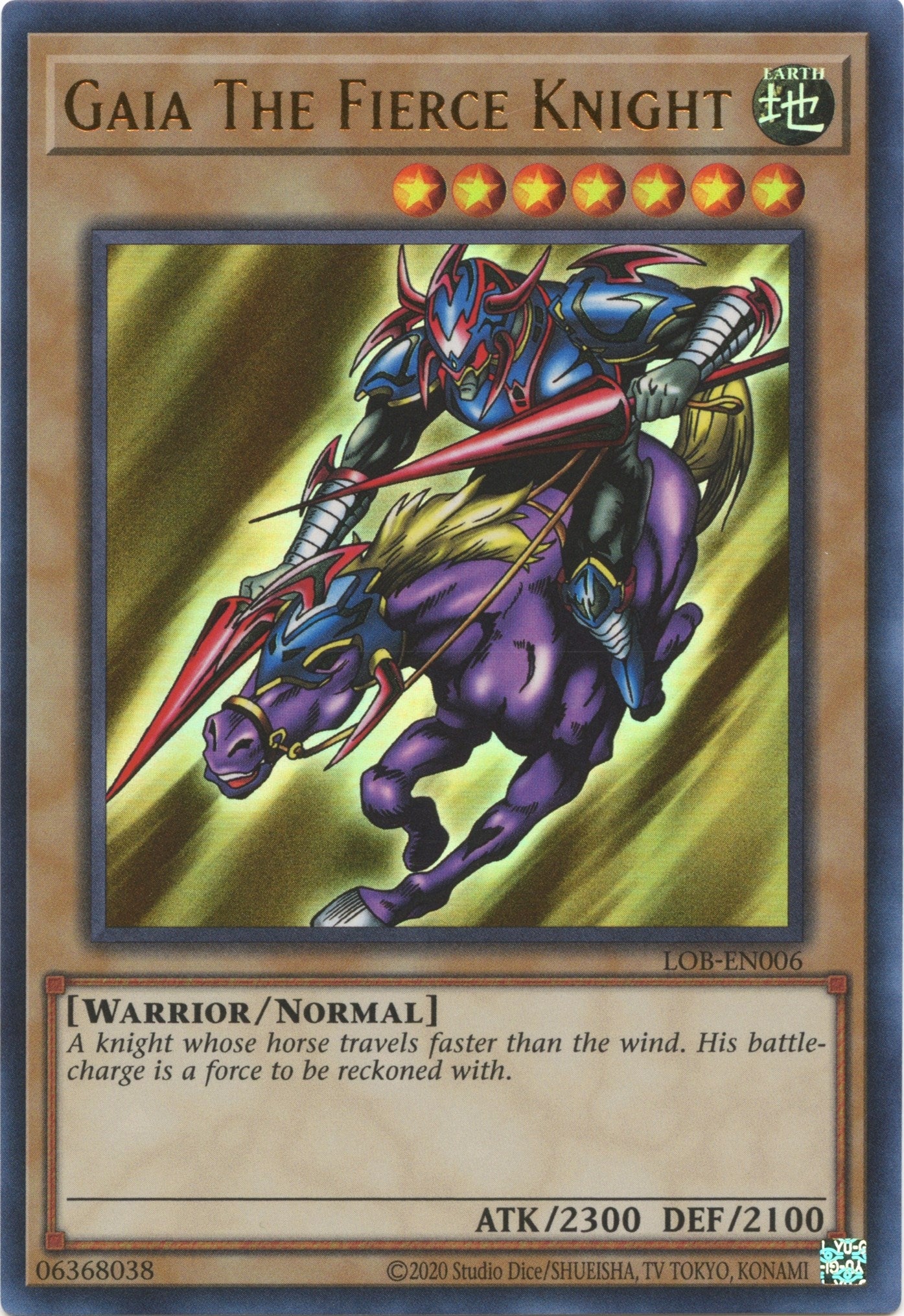 Image for Gaia The Fierce Knight (Legend of Blue Eyes White Dragon (25th Anniversary Edition)) (LOB-EN006) - YuGiOh