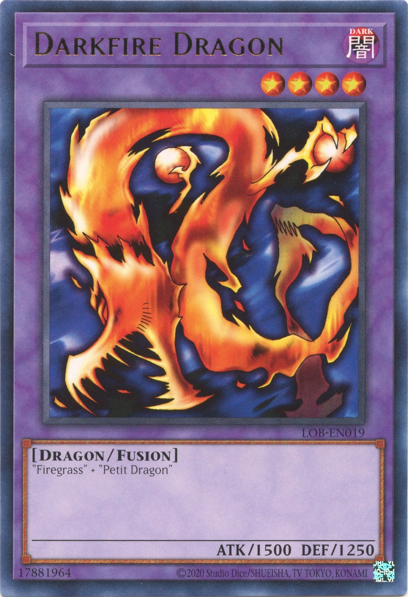 Image for Darkfire Dragon (Legend of Blue Eyes White Dragon (25th Anniversary Edition)) (LOB-EN019) - YuGiOh