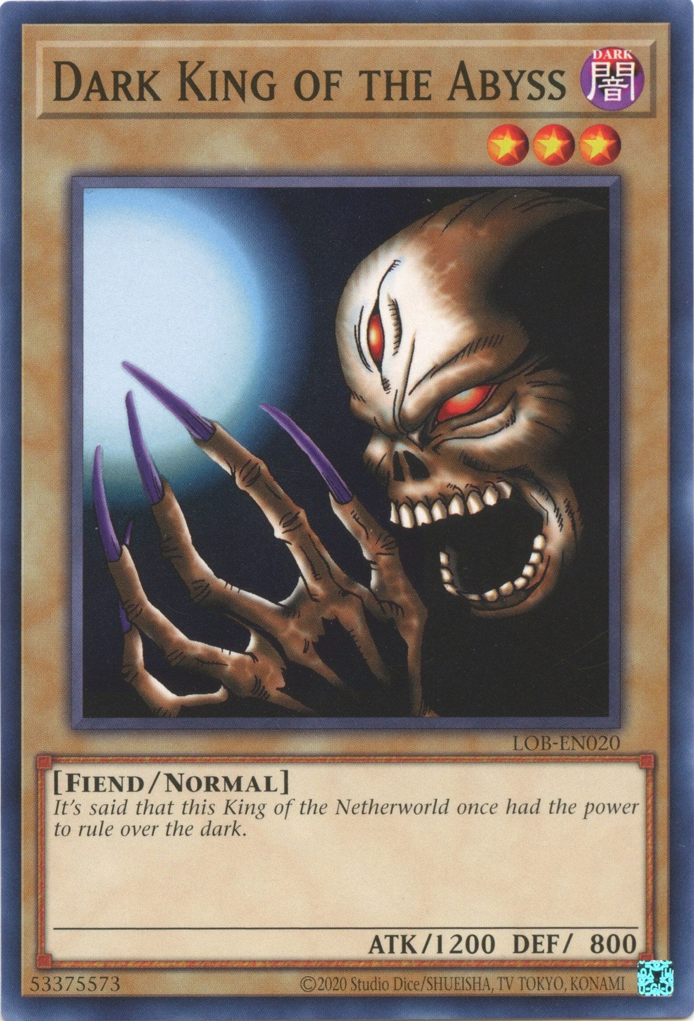 Image for Dark King of the Abyss (Legend of Blue Eyes White Dragon (25th Anniversary Edition)) (LOB-EN020) - YuGiOh