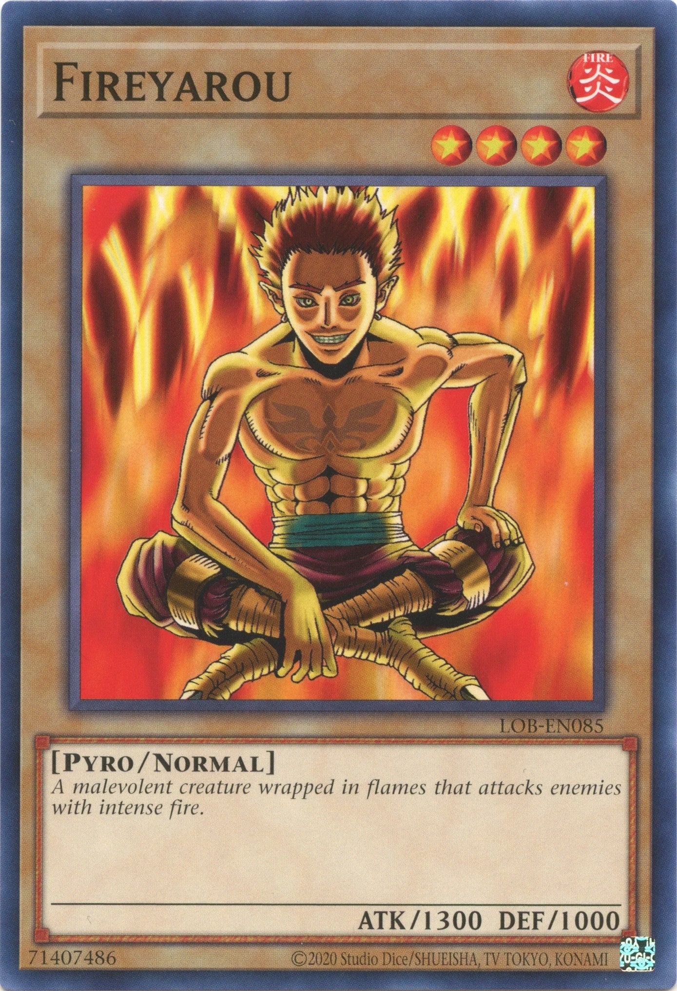 Image for Fireyarou (Legend of Blue Eyes White Dragon (25th Anniversary Edition)) (LOB-EN085) - YuGiOh