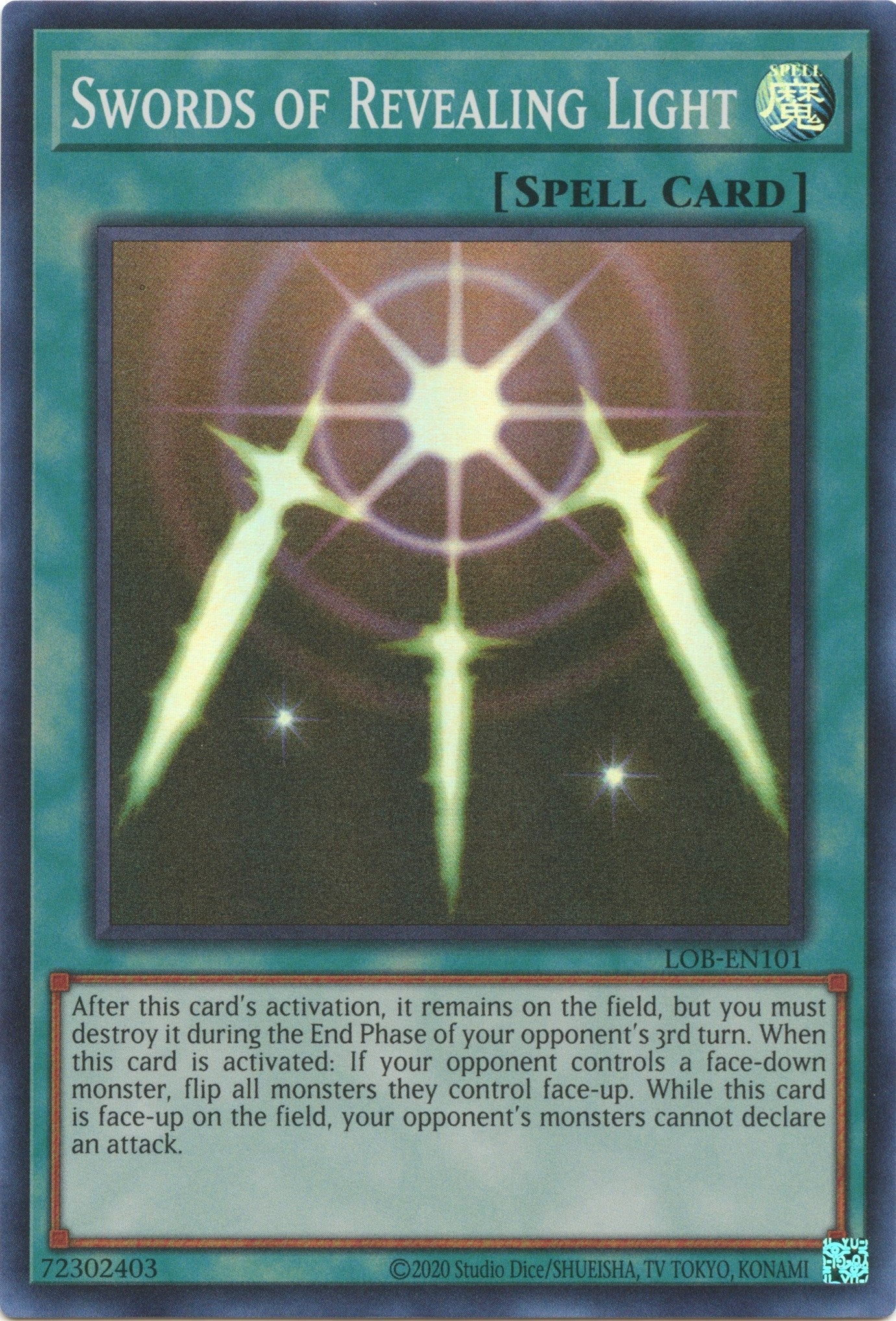 Image for Swords of Revealing Light (Legend of Blue Eyes White Dragon (25th Anniversary Edition)) (LOB-EN101) - YuGiOh