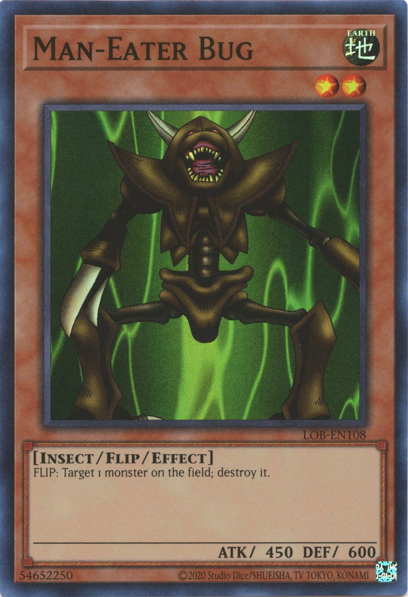 Image for Man-Eater Bug (Legend of Blue Eyes White Dragon (25th Anniversary Edition)) (LOB-EN108) - YuGiOh