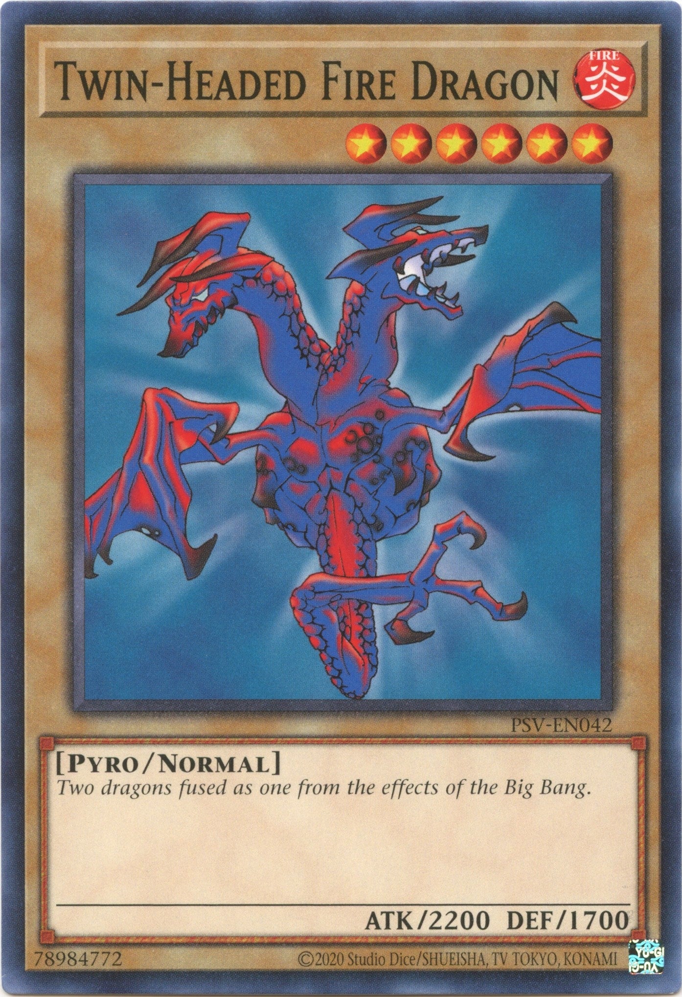 Image for Twin-Headed Fire Dragon (Pharaoh's Servant (25th Anniversary Edition)) (PSV-EN042) - YuGiOh