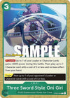 Image for Three Sword Style Oni Giri (Paramount War Pre-Release Cards) (OP02-045) - One Piece Card Game