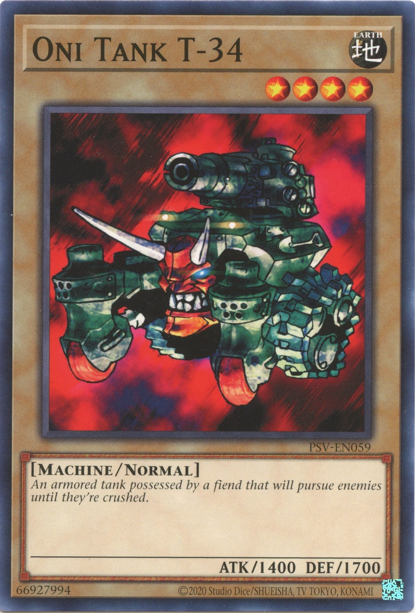 Image for Oni Tank T-34 (Pharaoh's Servant (25th Anniversary Edition)) (PSV-EN059) - YuGiOh