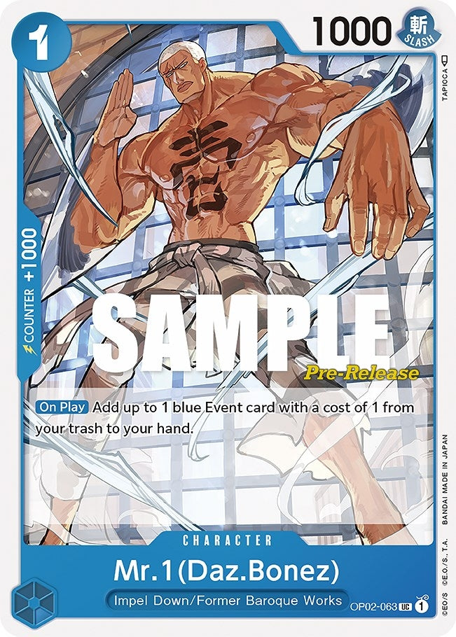 Image for Mr.1 (Daz.Bonez) (Paramount War Pre-Release Cards) (OP02-063) - One Piece Card Game