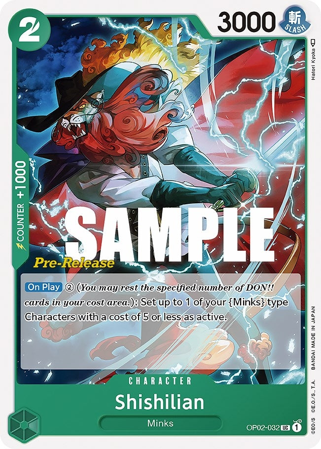Image for Shishilian (Paramount War Pre-Release Cards) (OP02-032) - One Piece Card Game