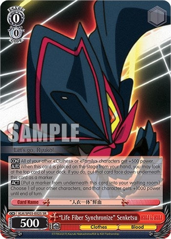 Image for "Life Fiber Synchronize" Senketsu (SR) (KILL la KILL Power Up Set) (KLK/SP03-E02S SR) - Weiss Schwarz