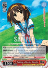 Image for Taking a Break, Haruhi (SR) (The Melancholy Of Haruhi Suzumiya Power Up Set) (SY/WP02-E03S SR) - Weiss Schwarz