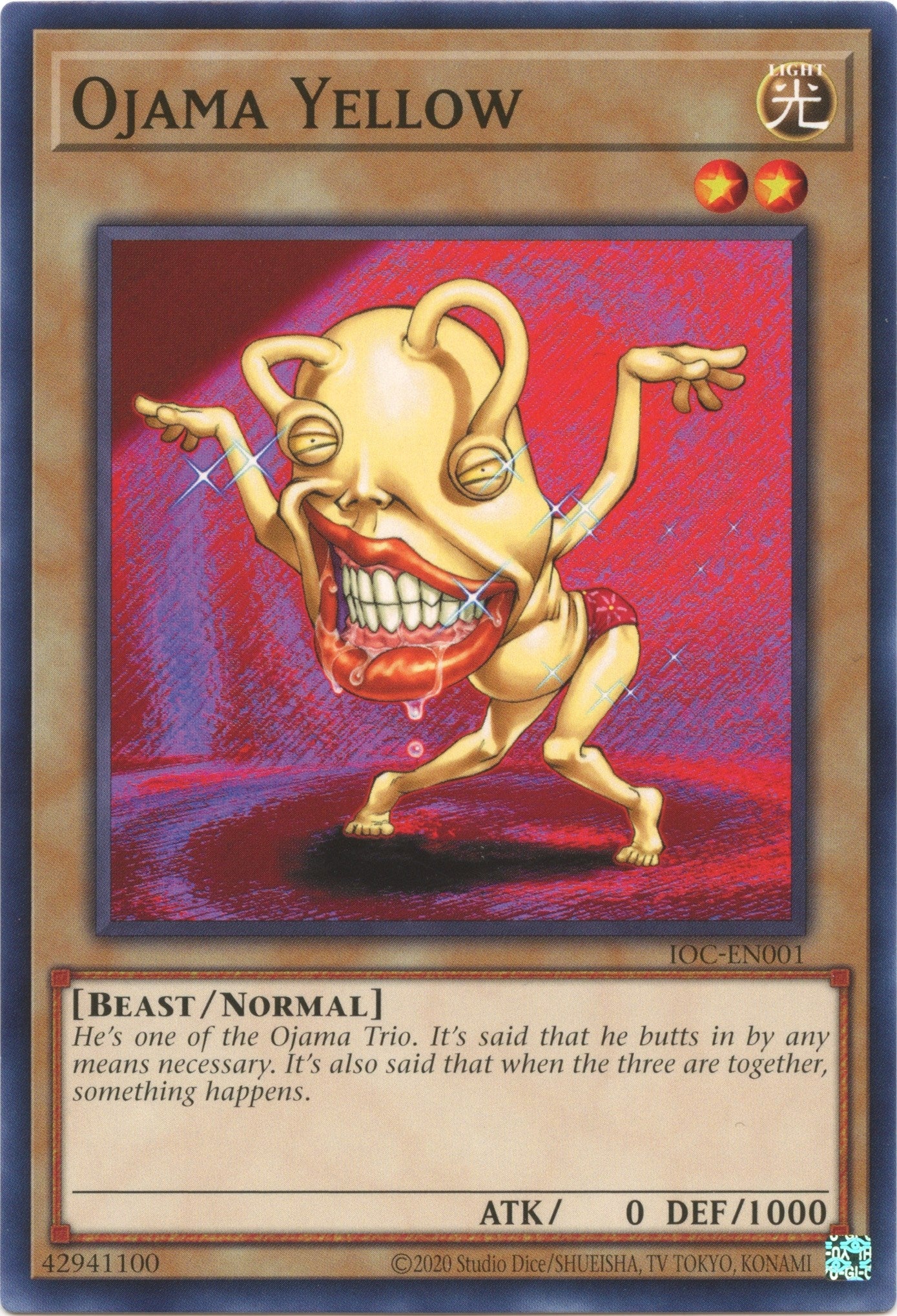 Image for Ojama Yellow (Invasion of Chaos (25th Anniversary Edition)) (IOC-EN001) - YuGiOh