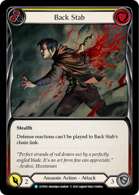 Image for Back Stab (Yellow) (Outsiders) (OUT016) - Flesh and Blood TCG