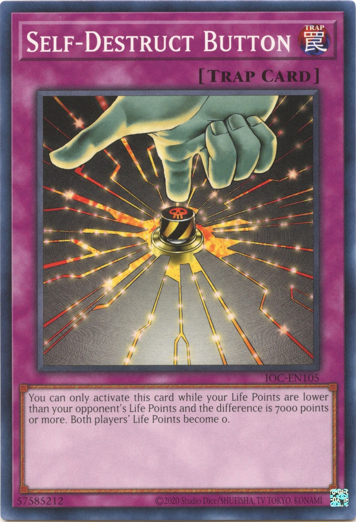 Image for Self-Destruct Button (Invasion of Chaos (25th Anniversary Edition)) (IOC-EN105) - YuGiOh