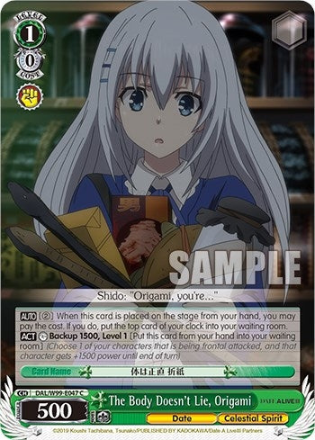 Image for The Body Doesn't Lie, Origami (Date A Live Vol.2) (DAL/W99-E047 C) - Weiss Schwarz