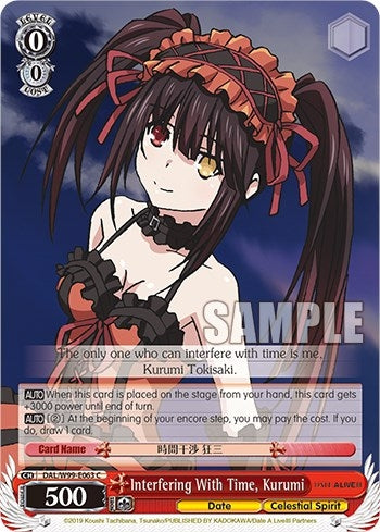 Image for Interfering With Time, Kurumi (Date A Live Vol.2) (DAL/W99-E063 C) - Weiss Schwarz