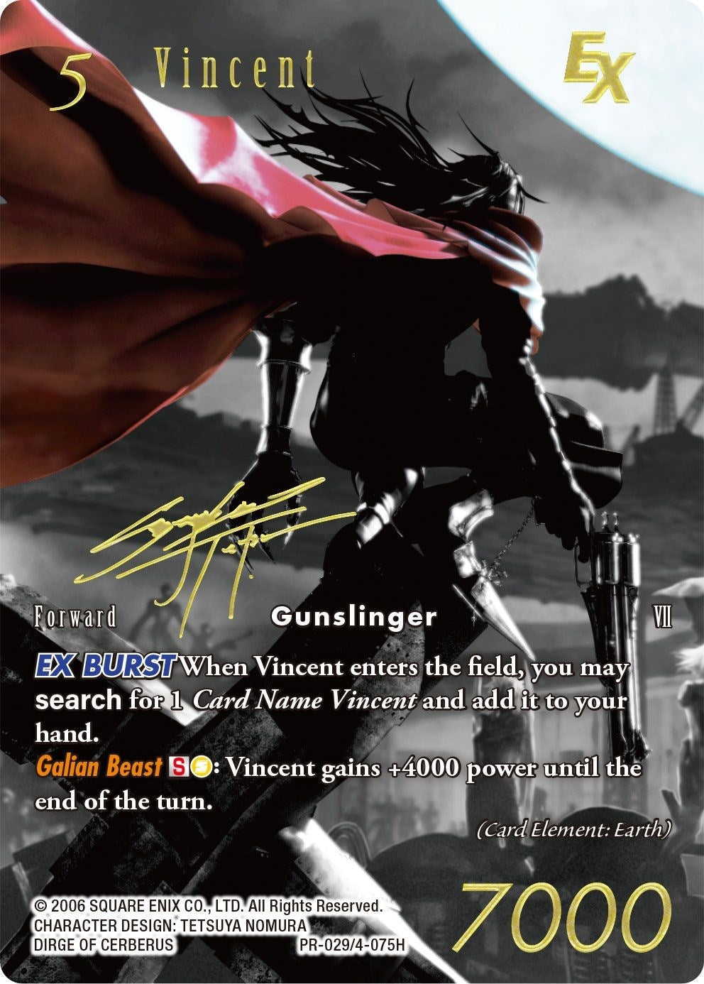 Image for Vincent EX (Noir Promo) (FF: Promo Cards) (PR-029/4-075H) - Final Fantasy TCG