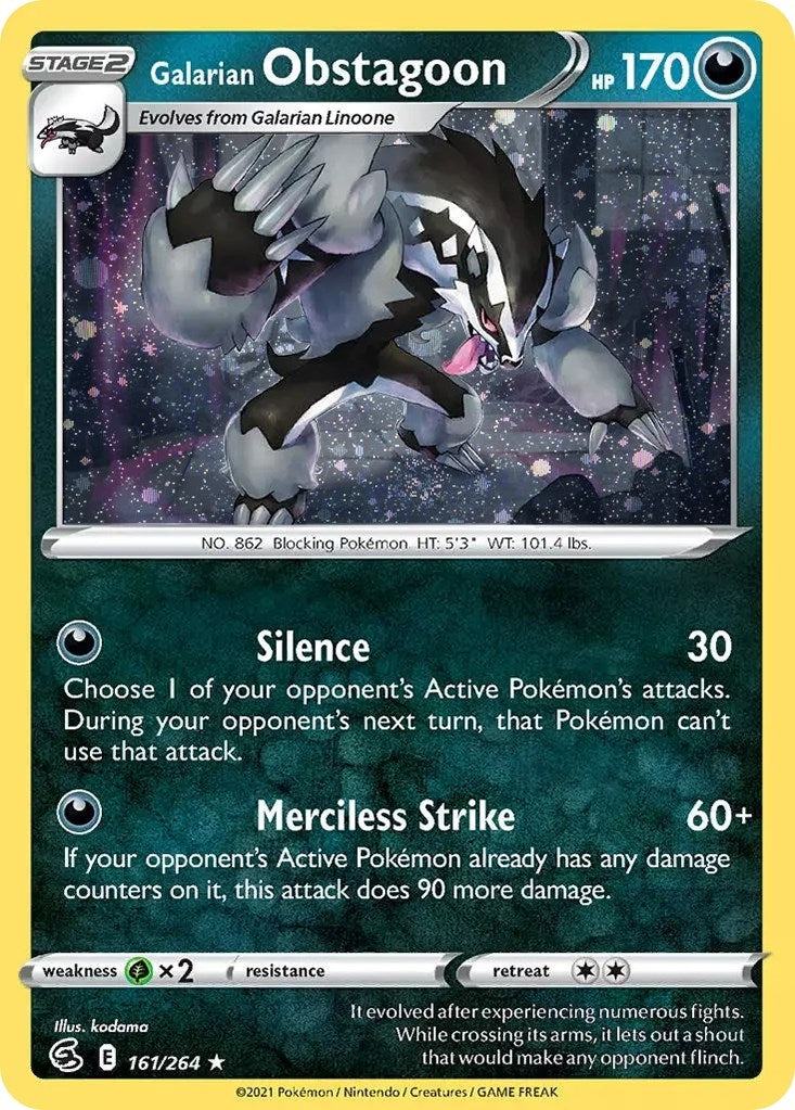 Image for Galarian Obstagoon (Cosmos Holo) (Miscellaneous Cards & Products) (161/264) - Pokemon