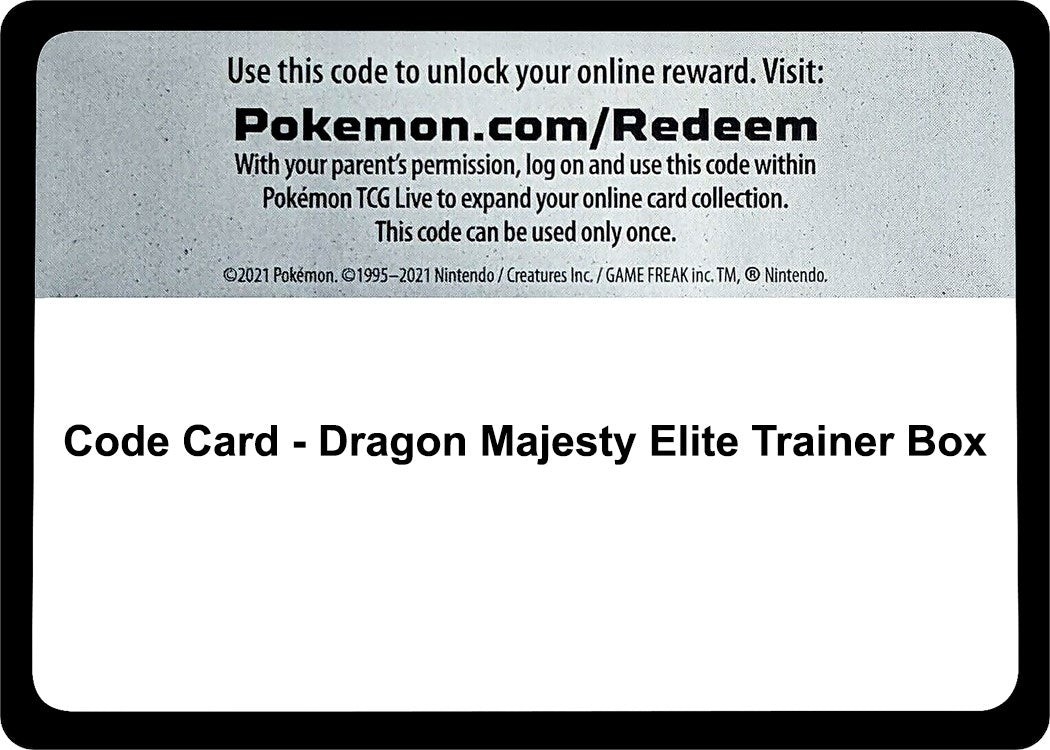 Image for Code Card - Dragon Majesty Elite Trainer Box - Pokemon