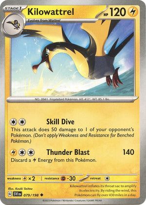 Image for Kilowattrel (SV01: Scarlet & Violet Base Set) (079/198) - Pokemon
