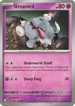 Image for Greavard (SV01: Scarlet & Violet Base Set) (105/198) - Pokemon