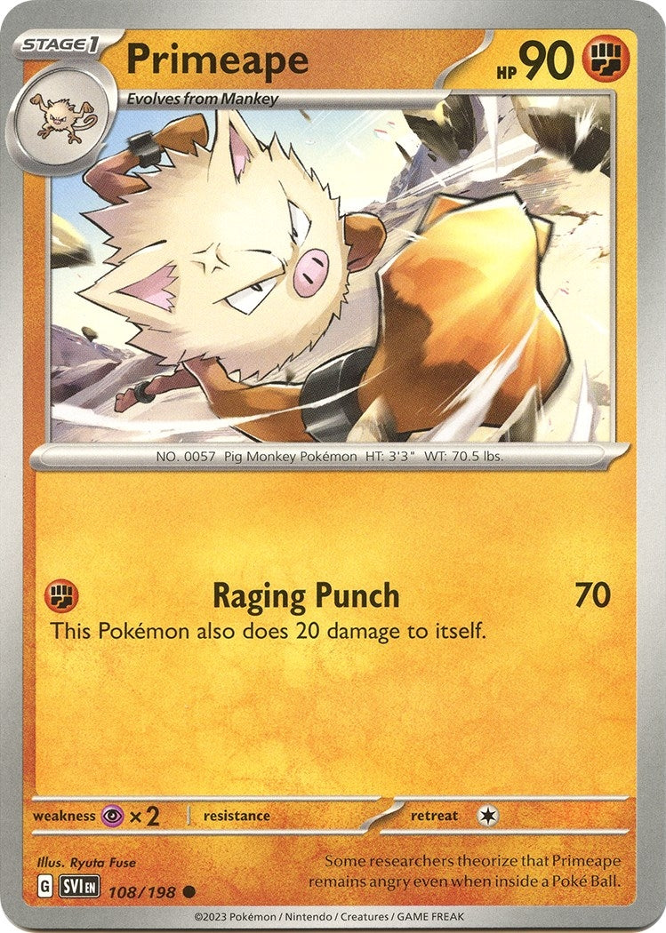 Image for Primeape (SV01: Scarlet & Violet Base Set) (108/198) - Pokemon