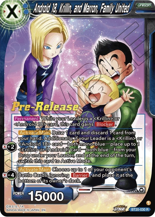 Image for Android 18, Krillin, and Maron, Family United (Power Absorbed Pre-Release Cards) (BT20-030) - Dragon Ball Super: Masters